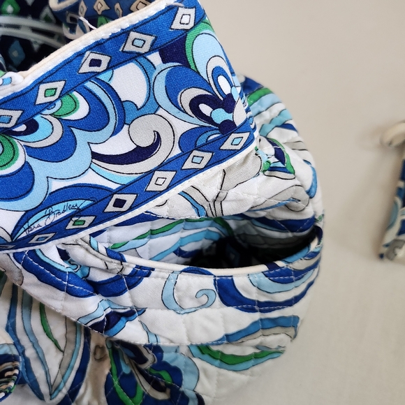 Vera Bradley Mediterranean Paisley shoulder bag coin purse makeup pouch white - Picture 8 of 15